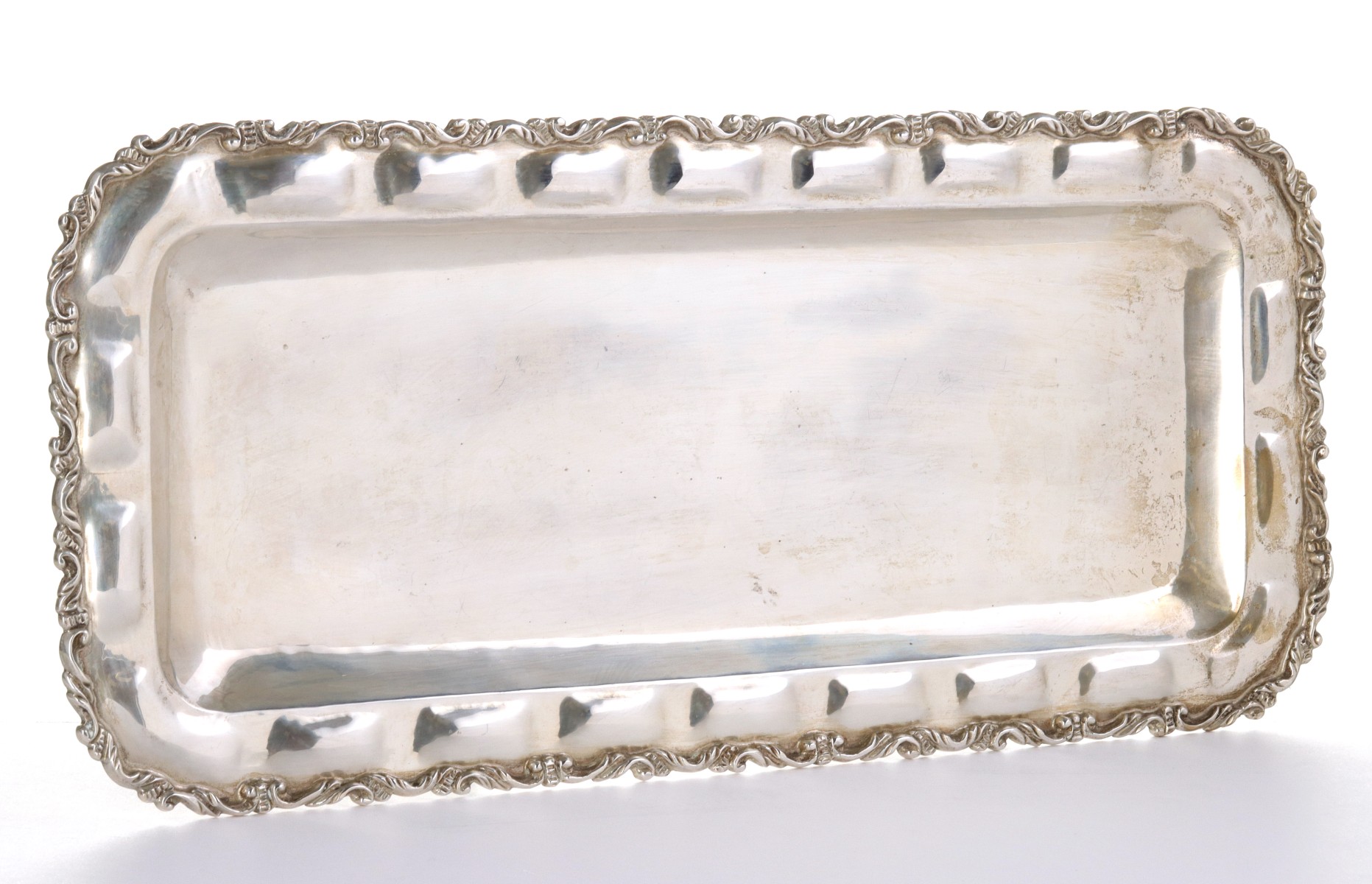 A LARGE STERLING SILVER TRAY SIGNED