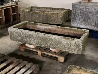 A large stone trough, 188cm wide