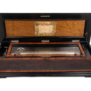 A Large Swiss Marquetry Cylinder