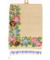 A LARGE, UNUSUAL BEADED BAG WI