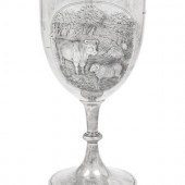 A Large Victorian Silver Chali