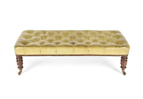 A LARGE VICTORIAN TUFTED GREEN