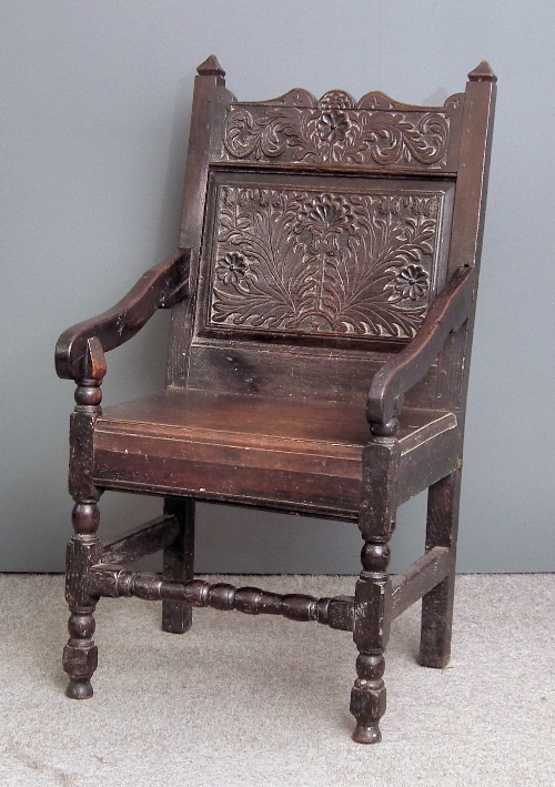 A late 17th Century oak armchair