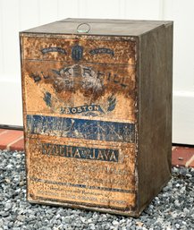 A late 19th C. tea tin with a