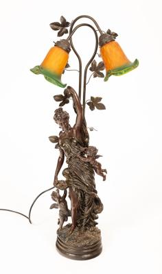 A late 20th Century table lamp of a