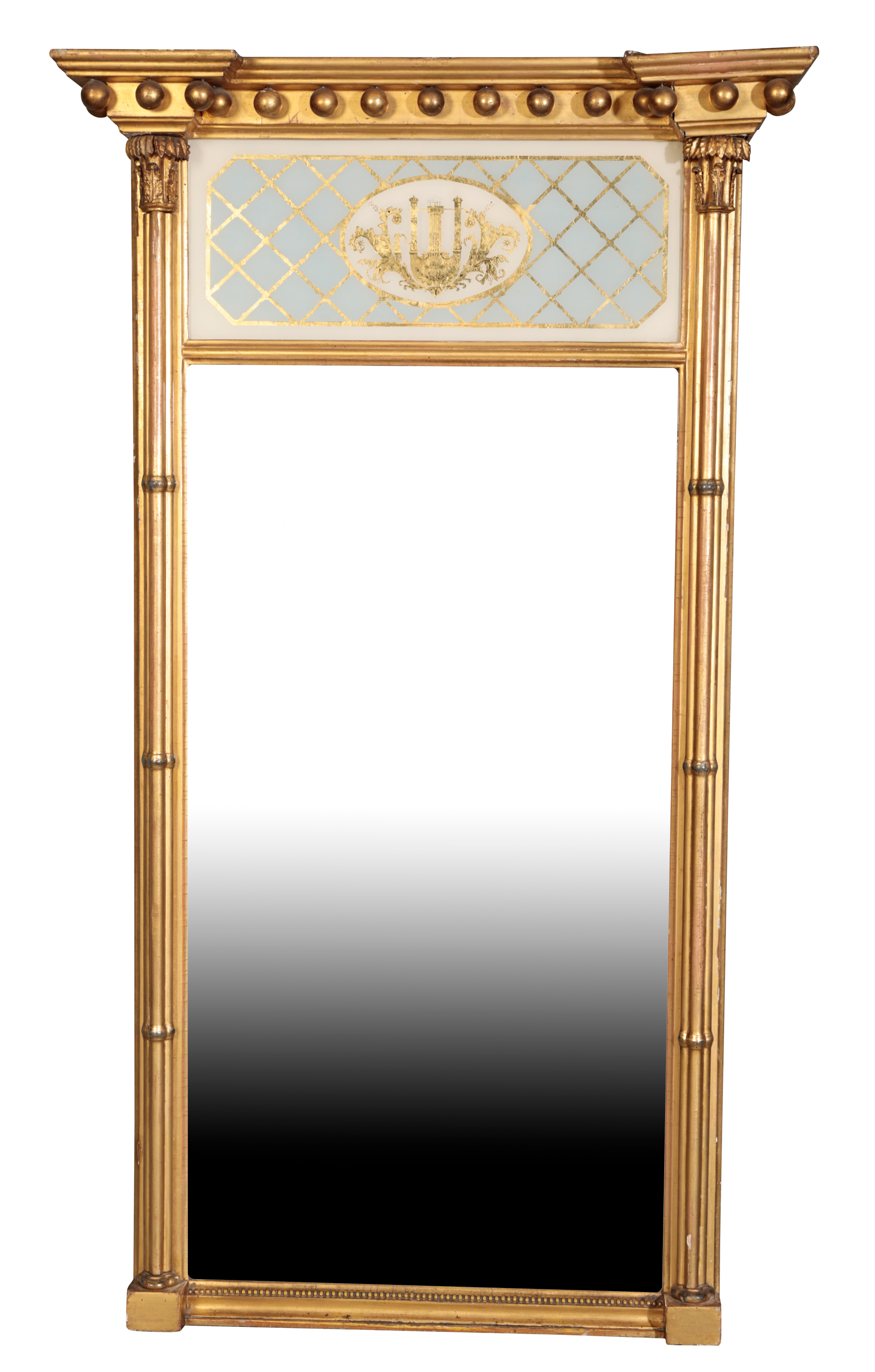 A LATE GEORGE III GILTWOOD FRAMED