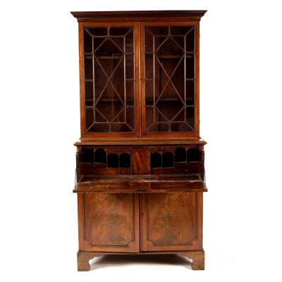 A late Georgian mahogany secretaire