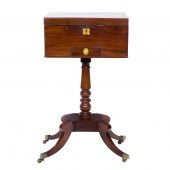 A LATE REGENCY MAHOGANY TEA PO