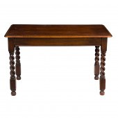 A LATE VICTORIAN OAK BARLEY TW