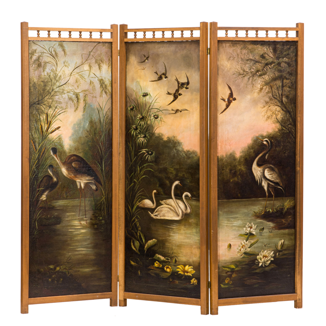 A LATE VICTORIAN PAINTED CANVAS