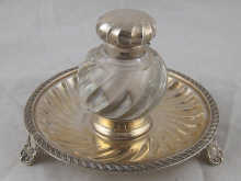 A late Victorian silver ink stand