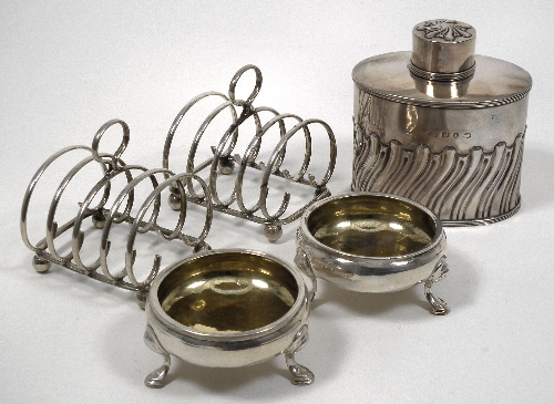 A late Victorian silver oval tea
