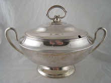 A late Victorian silver soup tureen