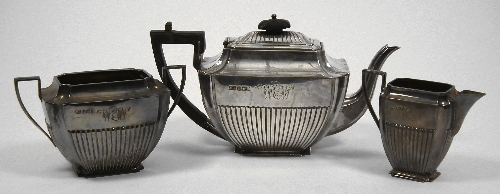 A late Victorian silver three piece