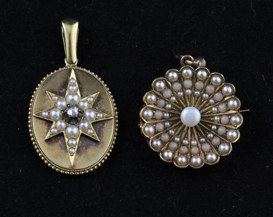 A late Victorian split pearl and