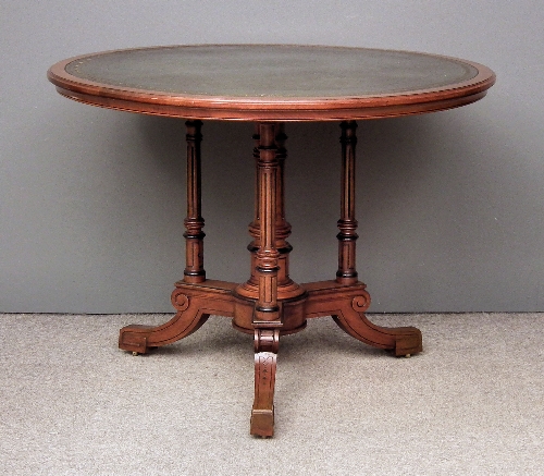 A late Victorian walnut circular
