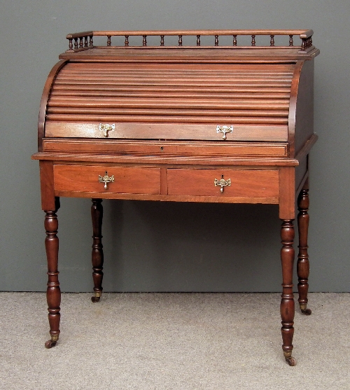A late Victorian walnut cylinder