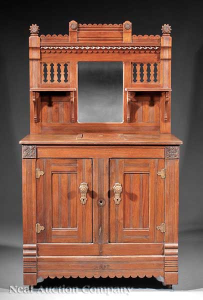 A Late Victorian Walnut Icebox c.