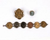 A lava cameo bracelet, the six