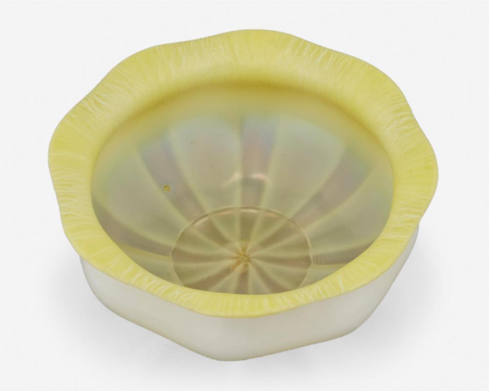 A L.C. TIFFANY YELLOW OPALESCENT
