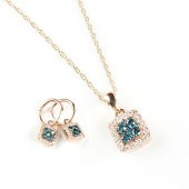 A LE VIAN 14K ROSE GOLD, BLUE