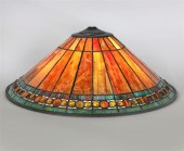 A LEADED SLAG GLASS AND JEWEL