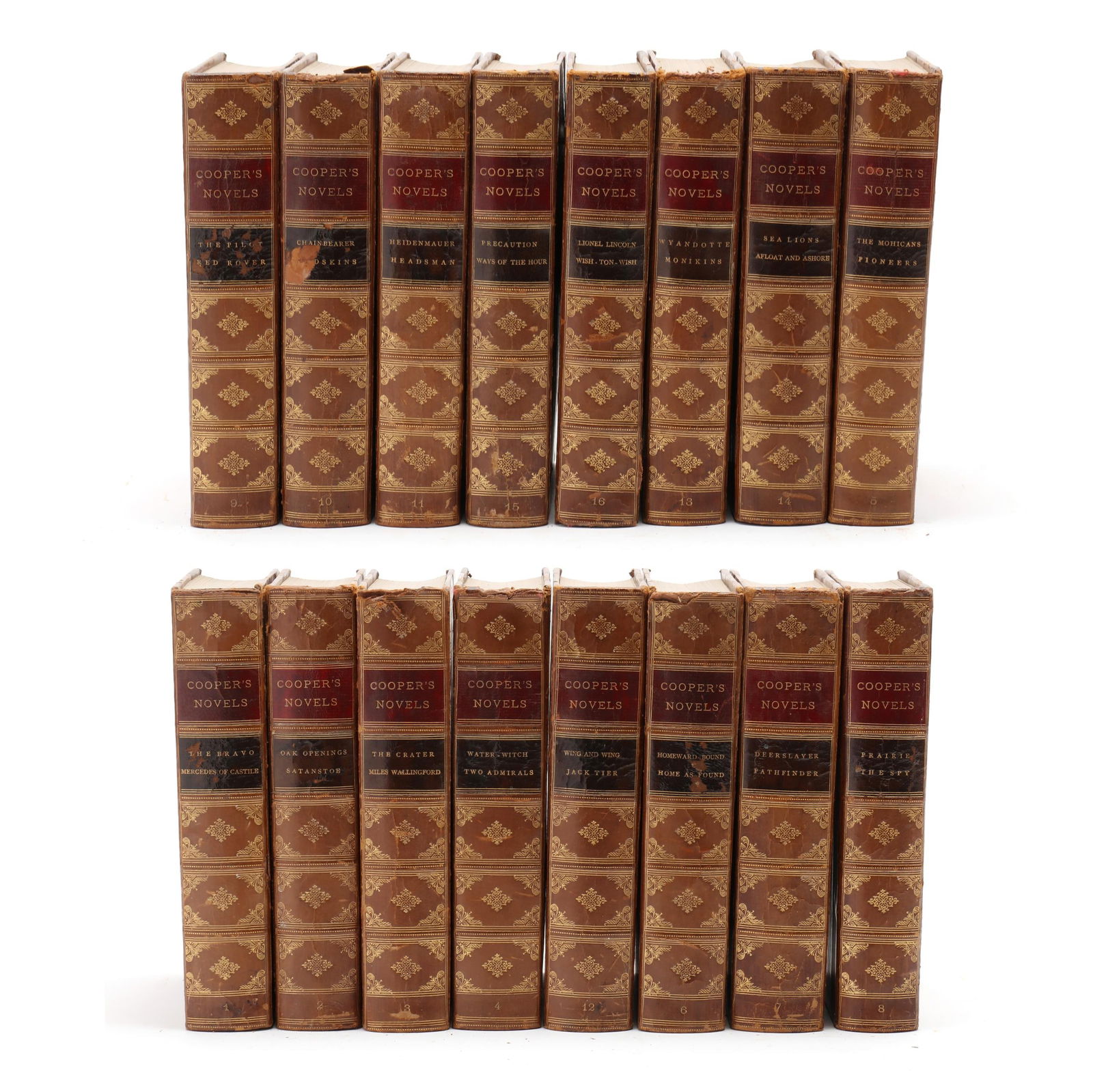 A LEATHER BOUND SET OF THE WORKS OF