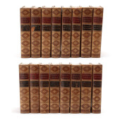 A LEATHER BOUND SET OF THE WOR