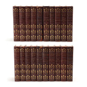 A LEATHER BOUND SET OF THE WOR