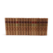 A LEATHER BOUND SET OF THE WOR