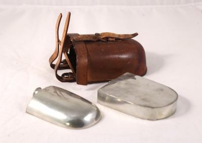 A leather cased sandwich box and