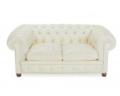 A LEATHER CHESTERFIELD SOFAA l