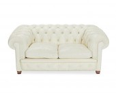 A LEATHER CHESTERFIELD SOFAA l