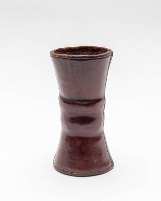 A leather dice shaker, 19th