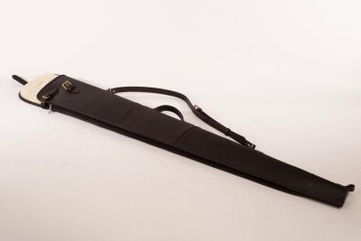 A leather gun slip with wool