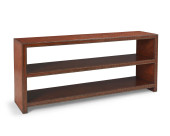 A LEATHER-WRAPPED TIERED CONSO