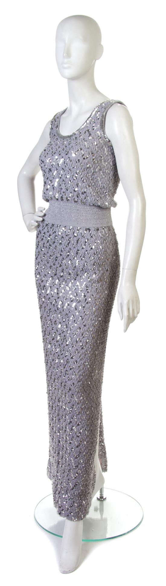 A Lee Jordan Gray Mohair and Sequin
