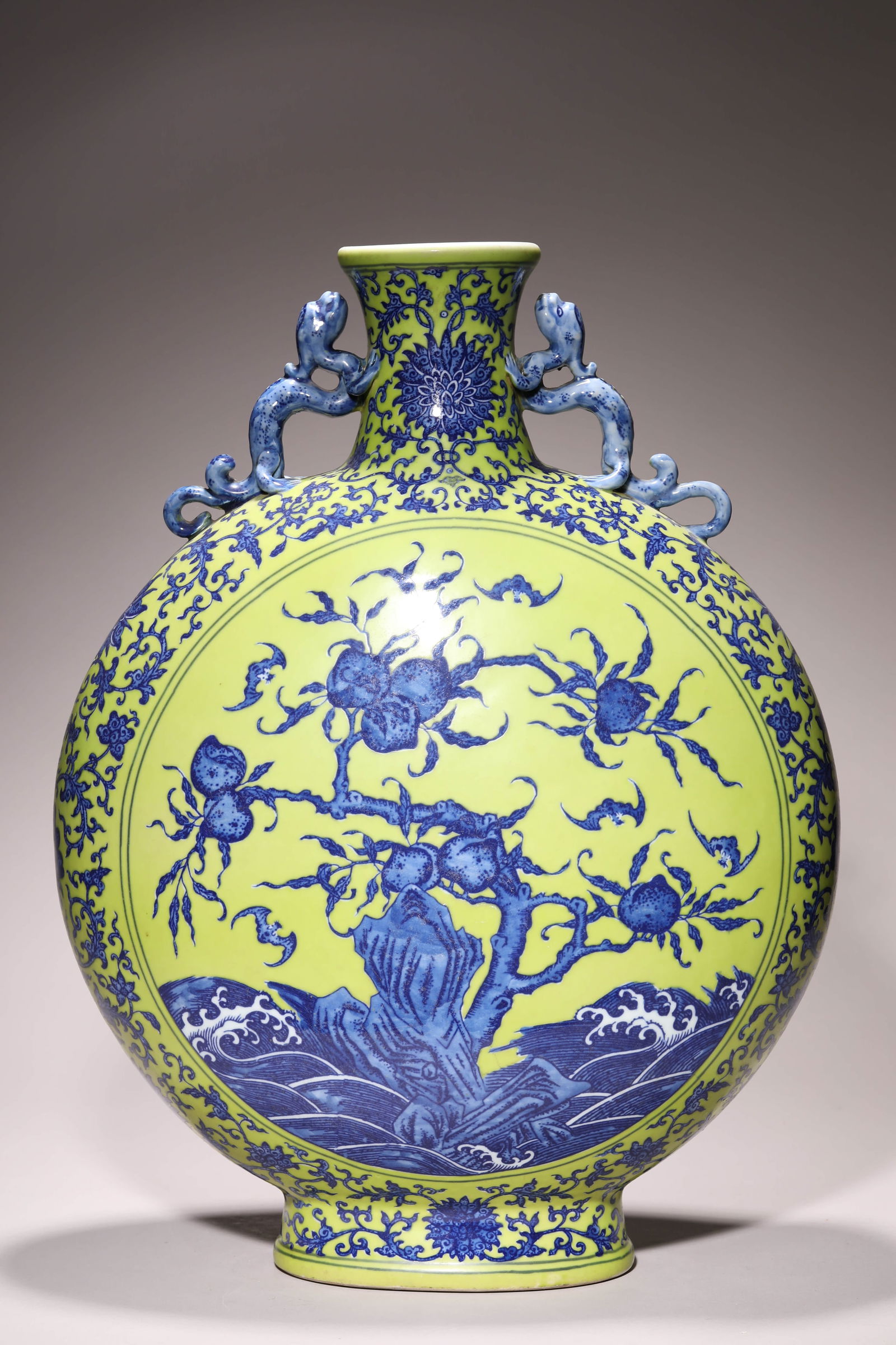 A LEMON-YELLOW-GROUND BLUE AND