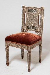A LEVANTINE INLAID HARDWOOD CH