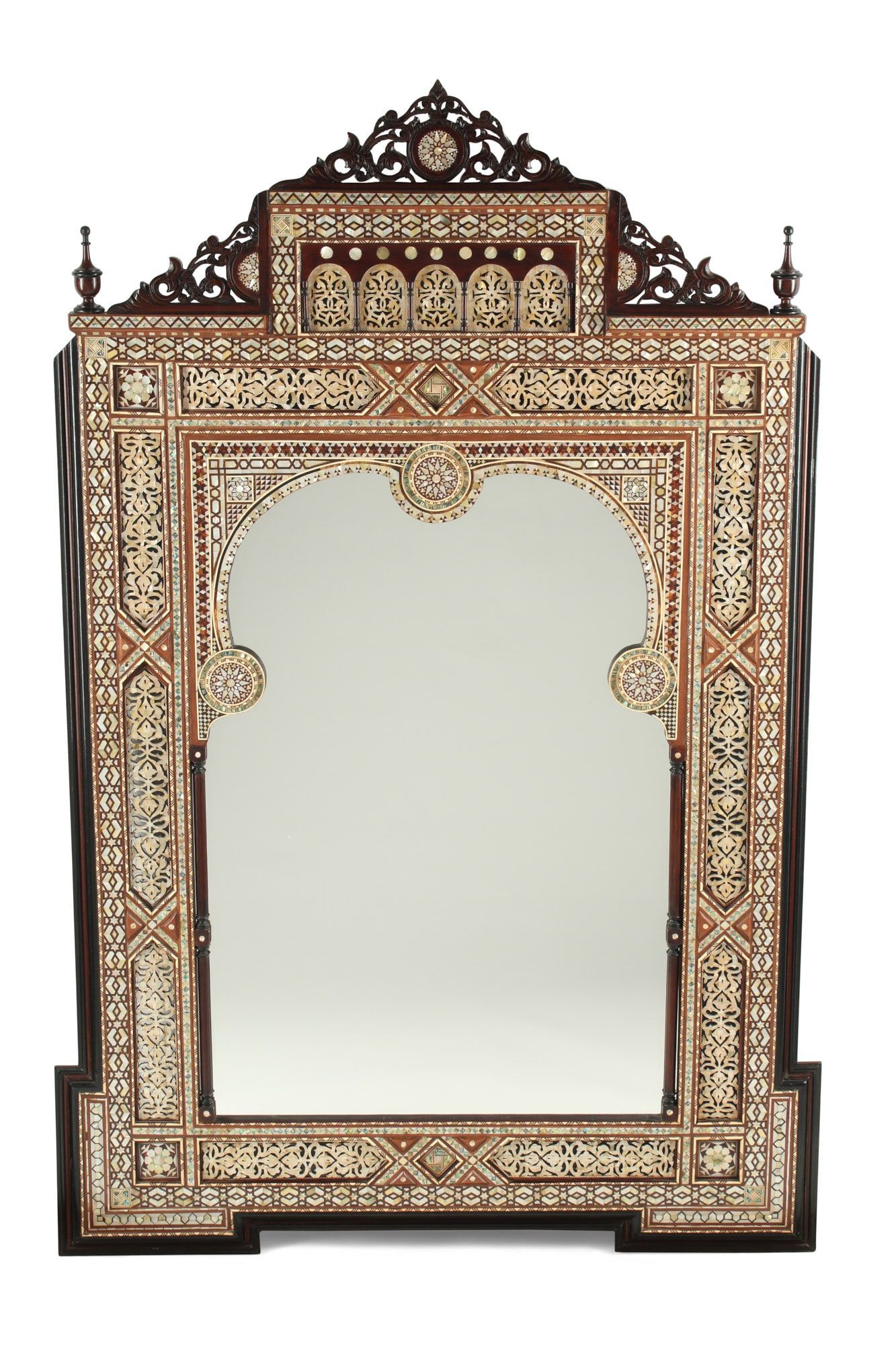 A LEVANTINE SHELL INLAID HARDWOOD