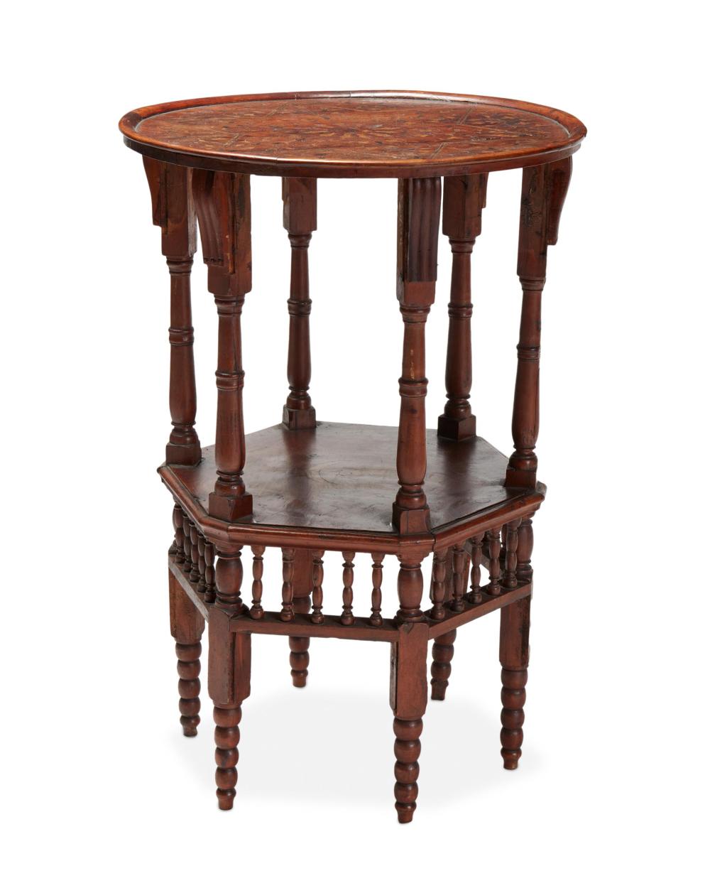 A LEVATINE INLAID WOOD OCCASIONAL
