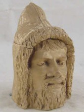A lidded ceramic jar designed