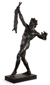 A LIFE-SIZE FRENCH BRONZE FAUN