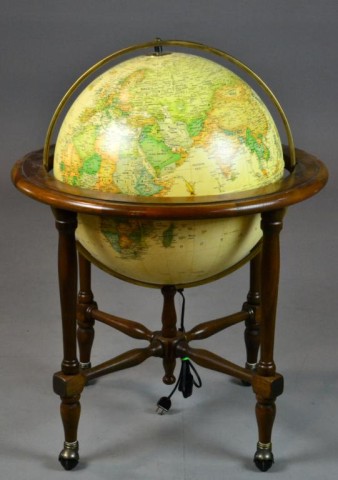 A Lighted Terrestial Globe On