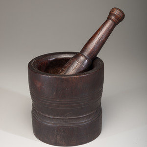 A Lignum Vitae Mortar and Pestle