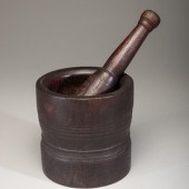 A Lignum Vitae Mortar and Pest