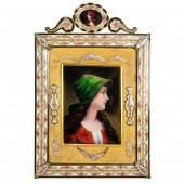 A LIMOGES ENAMEL PORTRAIT OF A