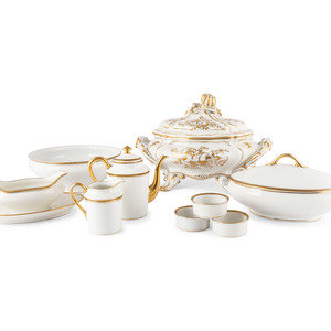 A Limoges Gilt Porcelain Dinner