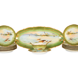A Limoges Porcelain Fish Service