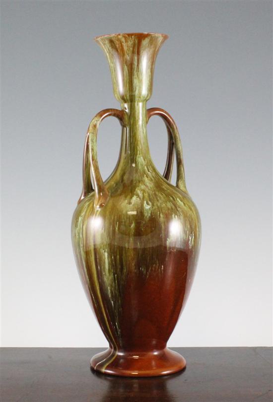 A Linthorpe pottery twin handled